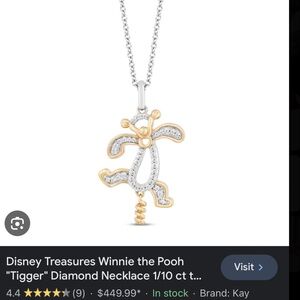 Disney Tigger Diamond Necklace in Gold and Silver